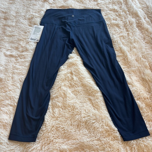 Lululemon Athletica Navy Blue Ribbed Leggings size 14 - Picture 6 of 9